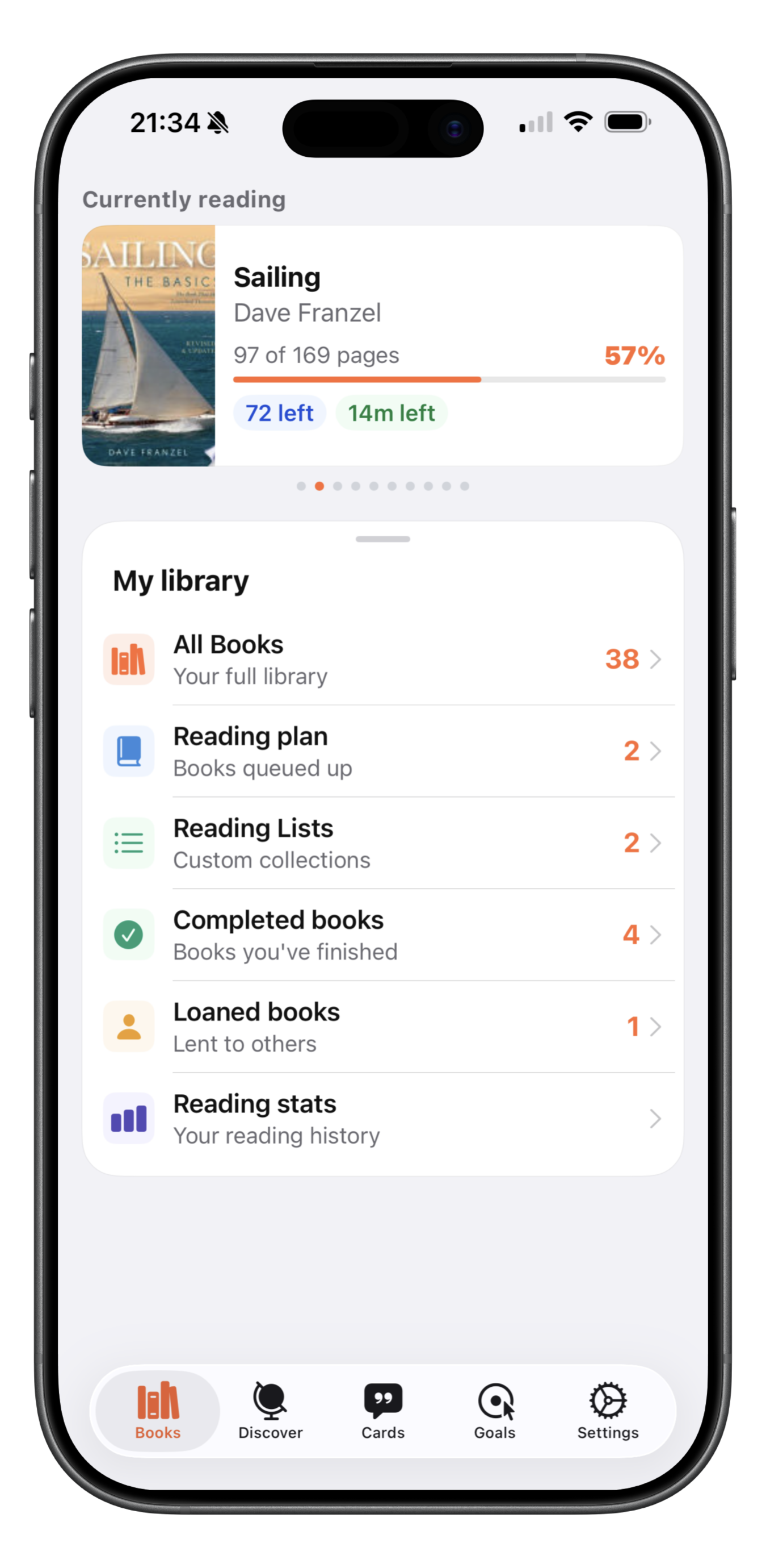 Reading Tracker – Currently Reading screen